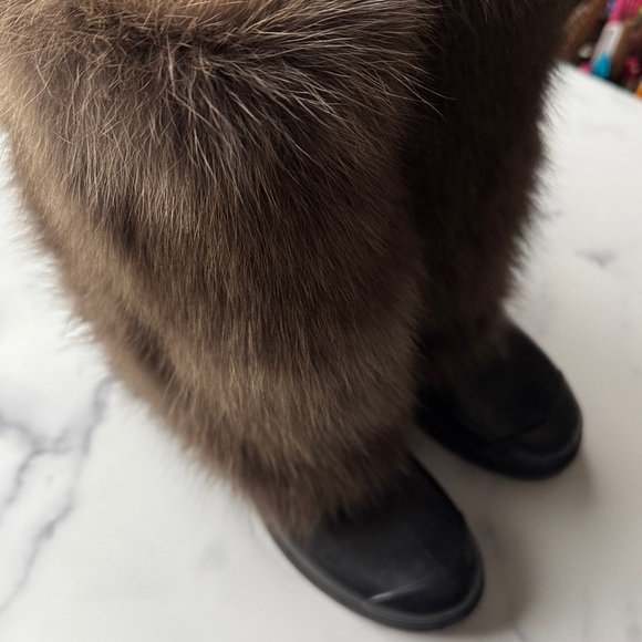 Marni real genuine fur rubber Wellington boots size 8 - Picture 7 of 9